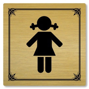 WC dívky, 80x80mm, zlatá, Nebraska